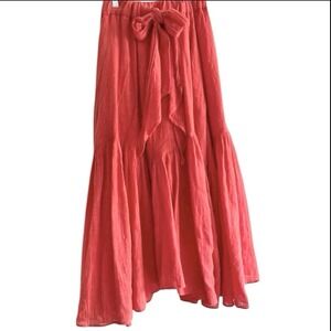 The Westside Miramar Maxi Cotton Skirt Red Size S Summer Bohemian Hippie